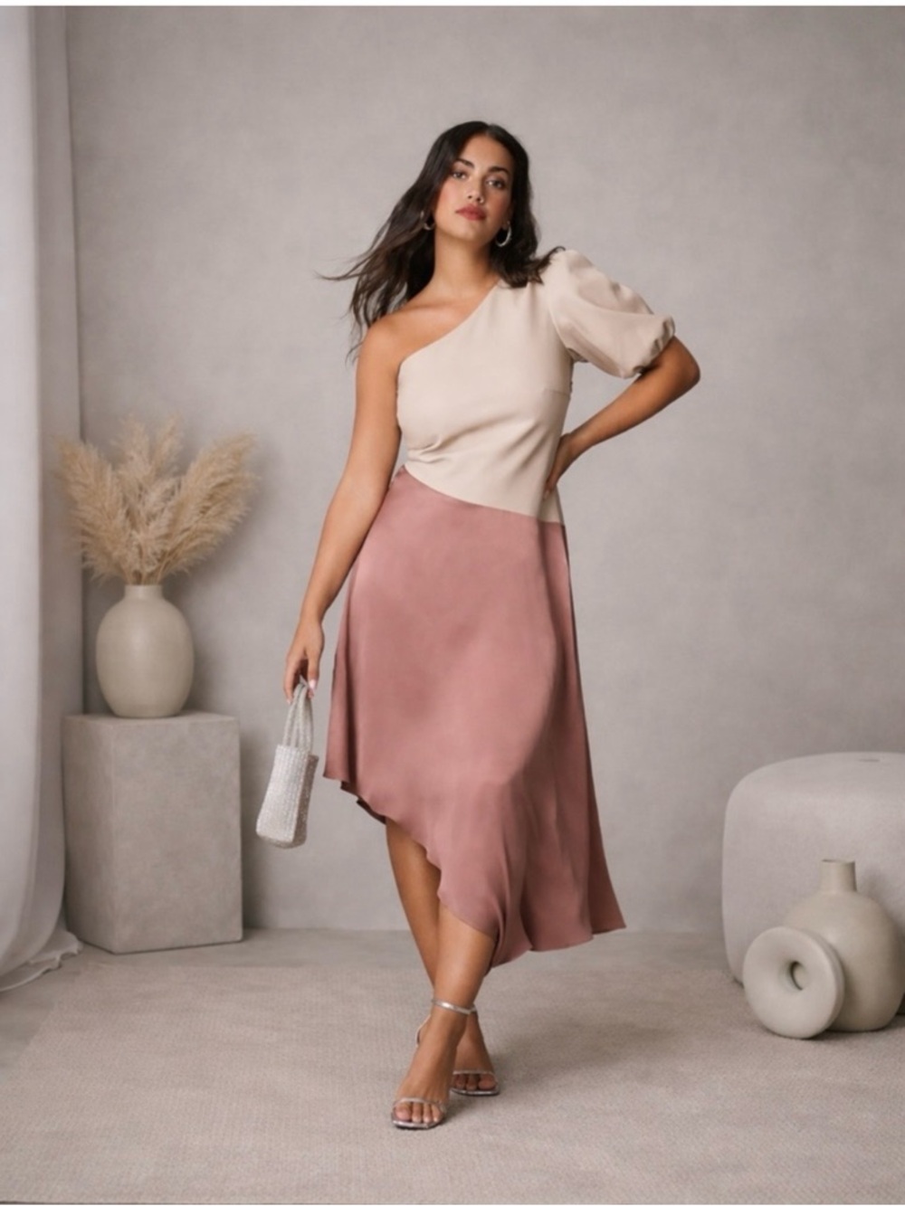 Anthropologie Faux Leather One Shoulder Midi Dress Asymmetrical Size 10 NWT